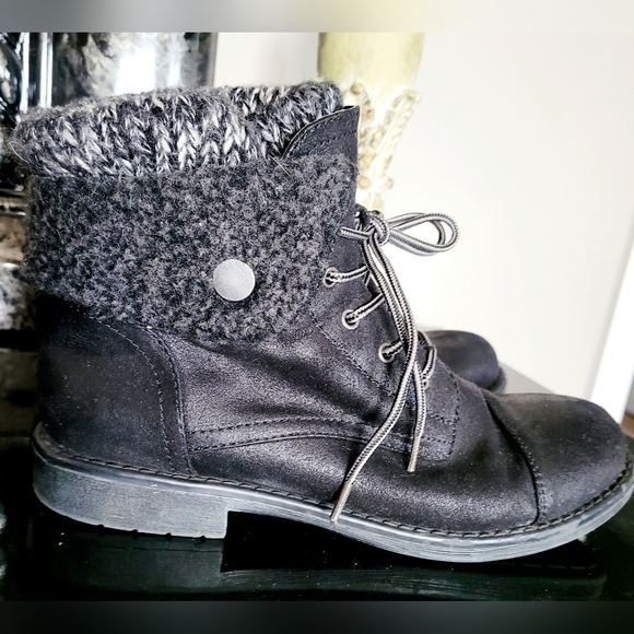 Cliffs White Mountain Duena Women Hiking/Moto Knit Sweater Sock Boots Black 8.5 - Picture 2 of 16